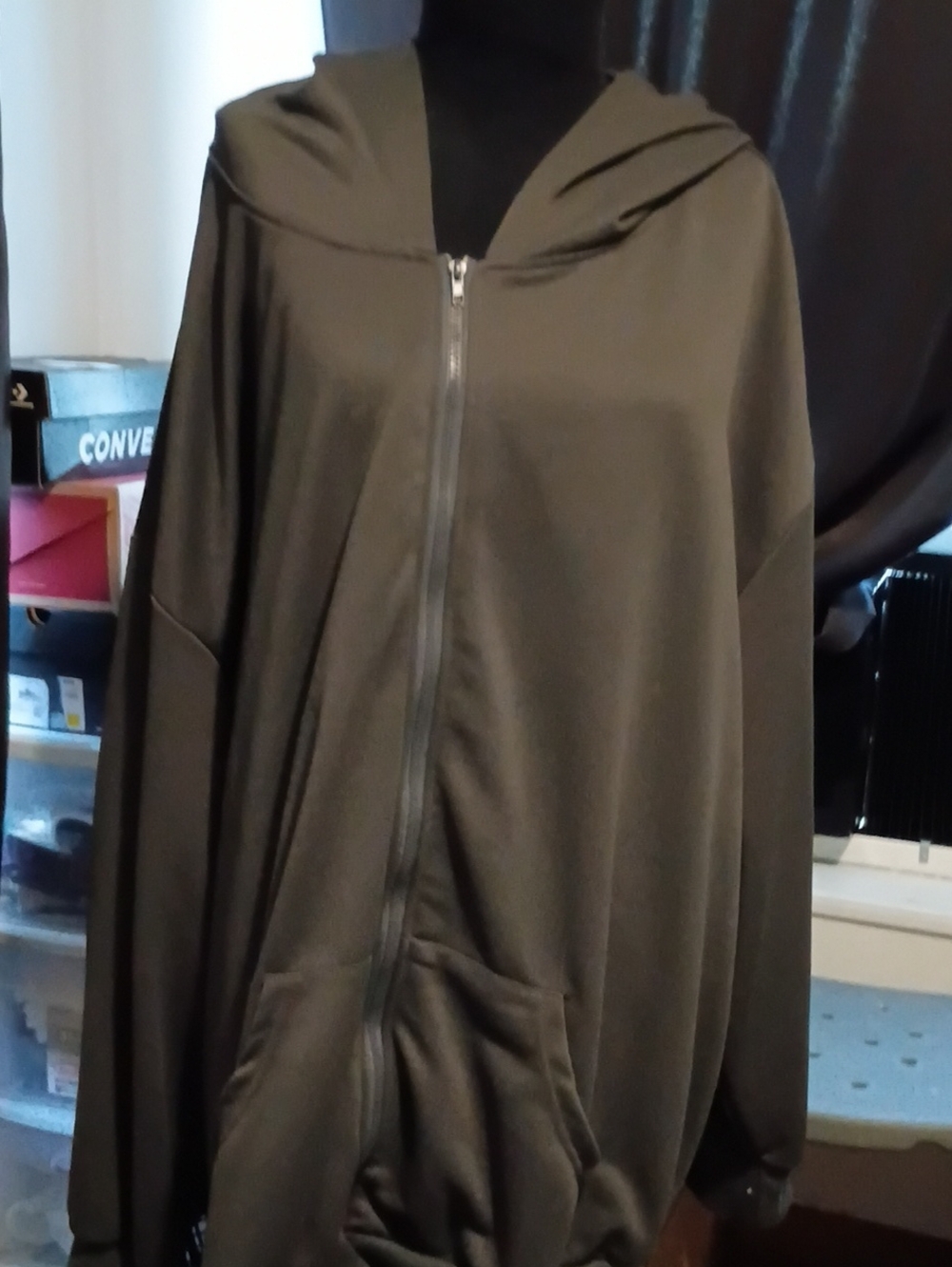 GreyHooded Zip-Up Jacket